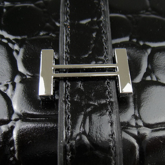 Cheap Replica Hermes Black Crocodile Veins Wallet H006 - Click Image to Close